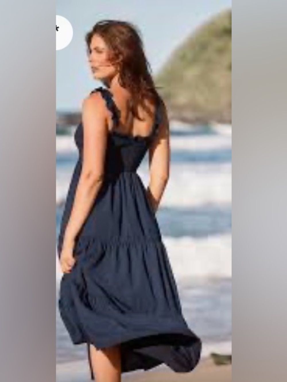 J. Crew Cobalt Blue Ruffle Strap Tiered Midi Dress size M